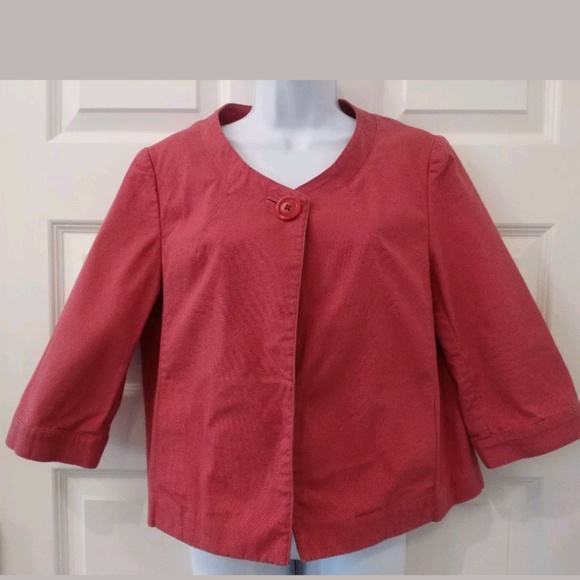 Talbots Jackets & Blazers - Talbots Coral Knit Stretch Cropped Jacket/Bolero